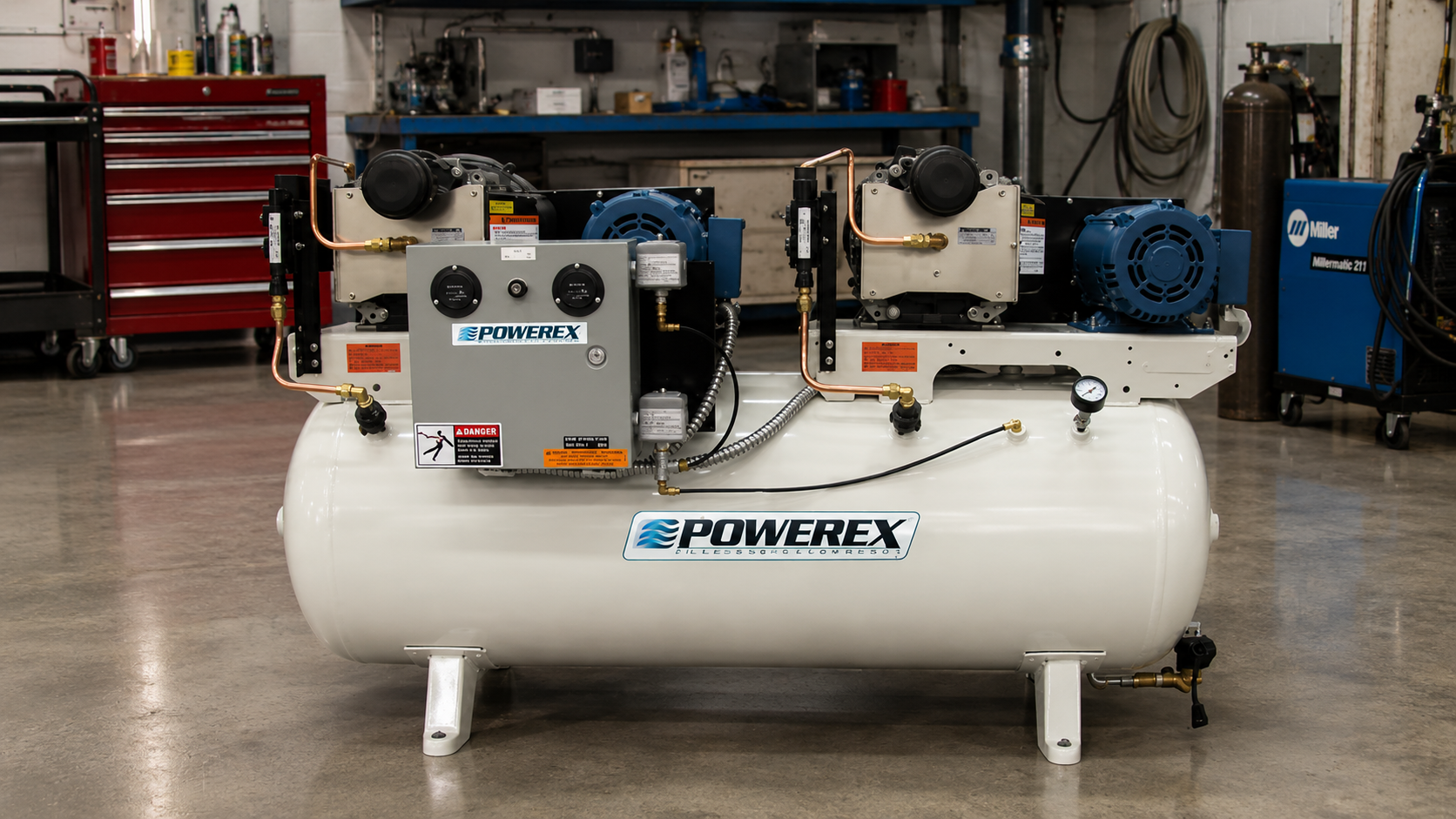 Powerex oil-free scroll compressor system in a clean industrial facility