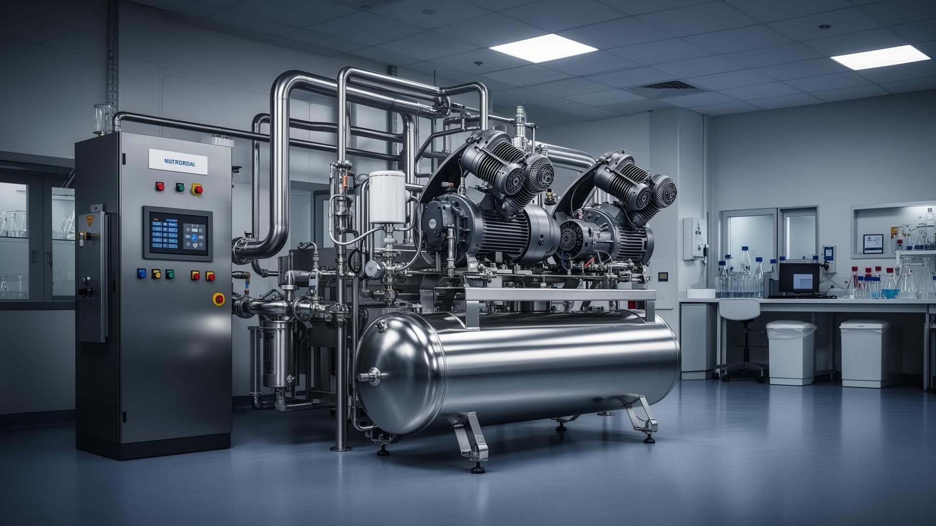 Powerex oil-free scroll compressor system in a clean industrial facility